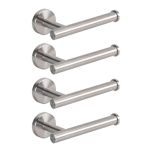 nearmoon bathroom toilet paper holder premium sus304 stainless steel rustproof wall mounted toilet roll holder for bathroom kitchen 4 pack brushed nickel