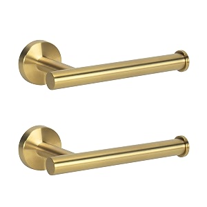 nearmoon bathroom toilet paper holder premium sus304 stainless steel rustproof wall mounted toilet roll holder for bathroom kitchen 2 pack brushed gold