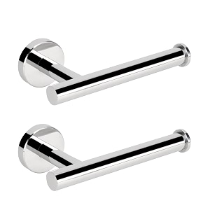nearmoon bathroom toilet paper holder premium sus304 stainless steel rustproof wall mounted toilet roll holder for bathroom kitchen 2 pack chrome finish