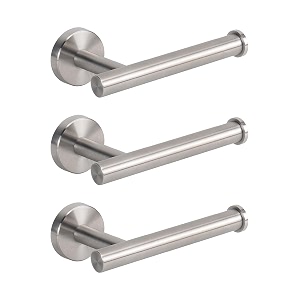 nearmoon bathroom toilet paper holder premium sus304 stainless steel rustproof wall mounted toilet roll holder for bathroom kitchen 3 pack brushed nickel