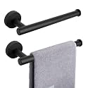 NearMoon Hand Towel Holder/Towel Ring, Thicken Stainless Steel Hand Towel Bar for Bathroom, Rustproof Wall Mounted Towel Rack, Contemporary Style Bath Accessories, 9 Inch (2 Pack, Matte Black)