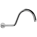 NearMoon Shower Extension Arm with Flange - S Shaped High Arc Gooseneck Long Shower Extender Pipe, Perfect for Rainfall Shower Head - Bathroom Accessory,16 Inch (Chrome Finish)