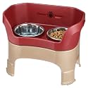 Neater Feeder Deluxe Mess-Proof Elevated Dog Bowls for Large Dogs (40+ lbs), 2 Height Adjustable (14.5” &amp; 17.5”) No-Spill Raised Dog Bowl Stand, Stainless Steel Food Bowl Set, Made in USA, Cranberry