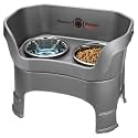 Neater Feeder Deluxe Mess-Proof Elevated Dog Bowls for Large Dogs (40+ lbs), 2 Height Adjustable (14.5” &amp; 17.5”) No-Spill Raised Dog Bowl Stand, Stainless Steel Food Bowl Set, Made in USA, Gunmetal