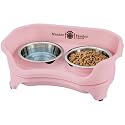 Neater Feeder Express Mess Proof Cat Bowls Elevated, No Spill Feeding Station, Stainless Steel Dishes for Food and Water, Raised Bowls for Indoor Cats, No Fatigue Whisker Friendly Dish, Pink