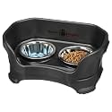 Neater Pet Brands Neater Feeder Deluxe Mess Proof Cat Bowls Elevated, Made in USA, No Spill Raised Bowls for Indoor Cats, Stainless Steel Food and Water Bowl Set, Pet Dish Feeding Station, Black
