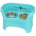 Neater Pet Brands Neater Feeder Deluxe Mess Proof Dog Bowls Elevated for Large Dogs Over 40 lbs, Made in USA, No Spill Raised Dog Food Bowl Stand Feeding Station, Food and Water Bowl Set, Aquamarine