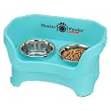 Neater Pet Brands Neater Feeder Deluxe Mess Proof Dog Bowls Elevated for Medium Dogs 19-40 lbs, Made in USA, No Spill Raised Dog Food Bowl Stand Feeding Station, Food and Water Bowl Set, Aquamarine