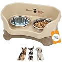 Neater Pet Brands Neater Feeder Deluxe Mess Proof Dog Bowls Elevated for Small Dogs Under 19 lbs, Made in USA, No Spill Raised Dog Food Bowl Stand Feeding Station, Food and Water Bowl Set, Cappuccino