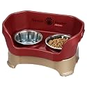 Neater Pet Brands Neater Feeder Deluxe Mess Proof Dog Bowls Elevated for Medium Dogs 19-40 lbs, Made in USA, No Spill Raised Dog Food Bowl Stand Feeding Station, Food and Water Bowl Set, Cranberry