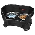Neater Pet Brands Neater Feeder Deluxe Mess Proof Dog Bowls Elevated for Medium Dogs 19-40 lbs, Made in USA, No Spill Raised Dog Food Bowl Stand Feeding Station, Food and Water Bowl Set, Black