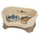Neater Pet Brands Neater Feeder Deluxe Mess Proof Cat Bowls Elevated, Made in USA, No Spill Raised Bowls for Indoor Cats, Stainless Steel Food and Water Bowl Set, Pet Dish Feeding Station, Cappuccino