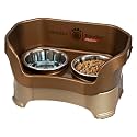 Neater Pet Brands Neater Feeder Deluxe Mess Proof Dog Bowls Elevated for Medium Dogs 19-40 lbs, Made in USA, No Spill Raised Dog Food Bowl Stand Feeding Station, Food and Water Bowl Set, Bronze