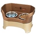 Neater Pet Brands Neater Feeder Deluxe Mess Proof Dog Bowls Elevated for Large Dogs Over 40 lbs, Made in USA, No Spill Raised Dog Food Bowl Stand Feeding Station, Food and Water Bowl Set, Bronze