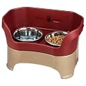 Neater Pet Brands Neater Feeder Deluxe Mess Proof Dog Bowls Elevated for Large Dogs Over 40 lbs, Made in USA, No Spill Raised Dog Food Bowl Stand Feeding Station, Food and Water Bowl Set, Cranberry