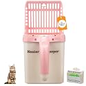 Neater Pet Brands Neater Scooper Standard Cat Litter Scoop, 15 Refill Bags – Mess-Free Cat Litter Scooper with Bag, Spill-Proof Kitty Box Sifter, Bin Doubles as Scoop Holder, For Single-Cat Households