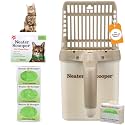 Neater Pet Brands Neater Scooper Standard Cat Litter Scoop, 60 Refill Bags – Mess-Free Cat Litter Scooper with Bag, Spill-Proof Kitty Box Sifter, Bin Doubles as Scoop Holder, For Single-Cat Households