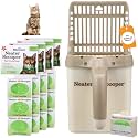 Neater Pet Brands Neater Scooper Standard Cat Litter Scoop, 195 Refill Bags – Mess-Free Cat Litter Scooper with Bag, Spill-Proof Kitty Box Sifter, Bin Doubles as Scoop Holder, For Single-Cat Household