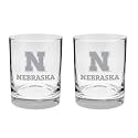 Nebraska Cornhuskers Satin Finish Rock Glass Set of 2 14oz