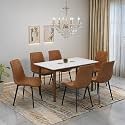 Nebula Six Seater Faux Marble Dining Set