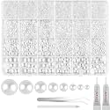 NEBURORA 13000 Pcs White Flat Back Pearl Kit for DIY Crafts 8 Sizes