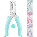 NEBURORA Hole Punch, Blue Single Hole Puncher Metal with Soft-Handled for DIY Craft Tags Clothing Ticket Scrapbook Tool, 3 Colors Options
