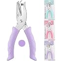 NEBURORA Hole Punch, Purple Single Hole Puncher Metal with Soft-Handled