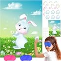 NEBURORA Pin The Tail on The Bunny Happy Easter Party Game for Kids