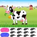 NEBURORA Pin The Tail on The Cow Party Game with 30 Tails Pin Game