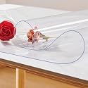 NECAUX Clear PVC Table Cover Protector 23.6 x 39.4 Inch 1.5mm Thick