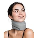 Neck Brace Cervical Collar - Neck Support Brace for Sleeping, Soft Foam Wraps Keep Vertebrae Stable and Aligned for Relief of Cervical Spine Pressure Gray Medium(12.6-15.8 Inch)