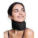 Neck Brace Cervical Collar - Neck Support Brace for Sleeping, Soft Foam Wraps Keep Vertebrae Stable and Aligned for Relief of Cervical Spine Pressure Black Small(10.6-12.6 Inch)