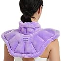 MORLIDEN Neck Heating Pad Microwavable for Shoulders, Warmer Wrap Microwave Heating Pad for Neck and Shoulders for Pain Relief - Purple