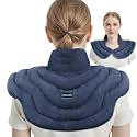 MORLIDEN Neck Heating Pad Microwavable for Shoulders, Warmer Wrap Microwave Heating Pad for Neck and Shoulders for Pain Relief (Navy Blue)