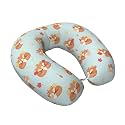 Neck Pillow Fall Maple Leaves Autumn Foxes for Travel and Office, Memory Foam U-Shaped Design for Comfortable Head Support