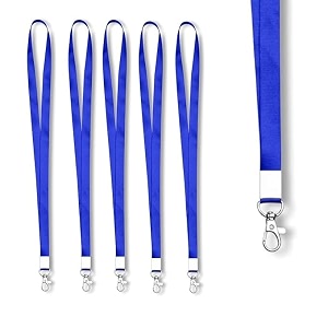 neck strap lanyard swivel hooks clips for id card holders blue pack of 1