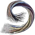 Necklace Cord, Selizo 100pcs Necklace String, Waxed Cotton Necklace Cord with Clasp Bulk for Jewelry Bracelet Making, Beads, Pendants, Charms