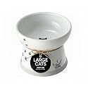 Necoichi Elevated Cat Food Bowl, Ceramic (Porcelain),15° Tilted, Whisker-Friendly, Dishwasher, Microwave Safe, Non-Slip, Anti-Vomiting, Neck Fatigue (Fuji, Extra Wide Tilted, 1.5-Cups Capacity)