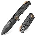 NedFoss M17 Tactical Pocket Knife for Men, 3.4" D2 Steel, Aluminum Handle