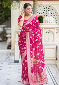 Neel Fashion Printed Banarasi Art Silk Saree