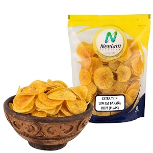 neelam foodland extra thin banana chips plain 400g