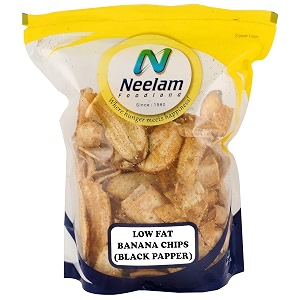 neelam foodland low fat banana chips black pepper 400g