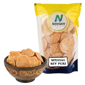 neelam foodland special sev puri crispy amp crunchy papdi for chaat authentic street-style papri ready to eat evening snack flat puri 400 gm
