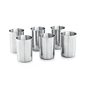 Neelam Stainless Steel 7, 22 Gauge Glass, 300 ml, Set of 6, Elegant and Durable Drinking Glass for Water, Juices, and Beverages, Ideal for Daily Use, Mother's Day, Parties, Easy to Clean, Sliver