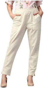 Neelo Kurti Regular Fit Women Beige Trousers