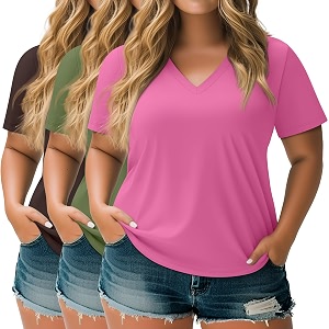 Neer 3 Pack Plus Size Womens T-Shirts