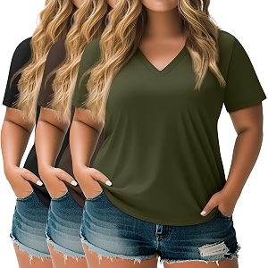 Neer 3 Pack Plus Size Womens T-Shirts