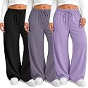 Neer 3 Pack Women's Plus Size Sweatpants Wide Leg Athletic Pants
