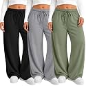 Neer 3 Pack Women's Plus Size Sweatpants Wide Leg Athletic Pants