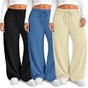 Neer 3 Pack Women's Plus Size Sweatpants Wide Leg Athletic Pants